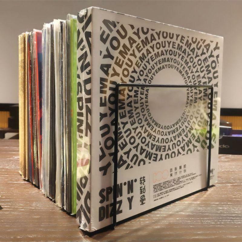 Professional Black Metal LP Vinyl Record Display Shelf Turntable Record Collect
