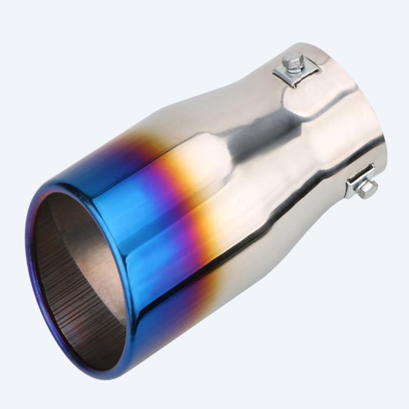 Car Auto Vehicle Chrome Exhaust Pipe Tip Muffler Steel Stainless Trim Tail Tube