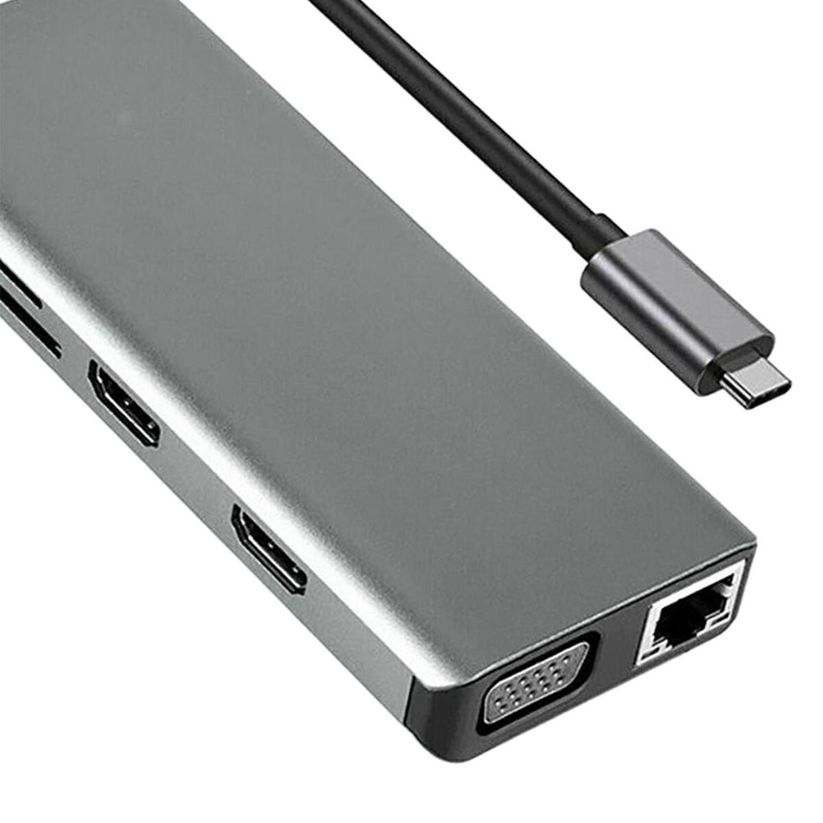 Twelve in 1 USB Hub Adapter Docking Station Multi Charging HDMI for