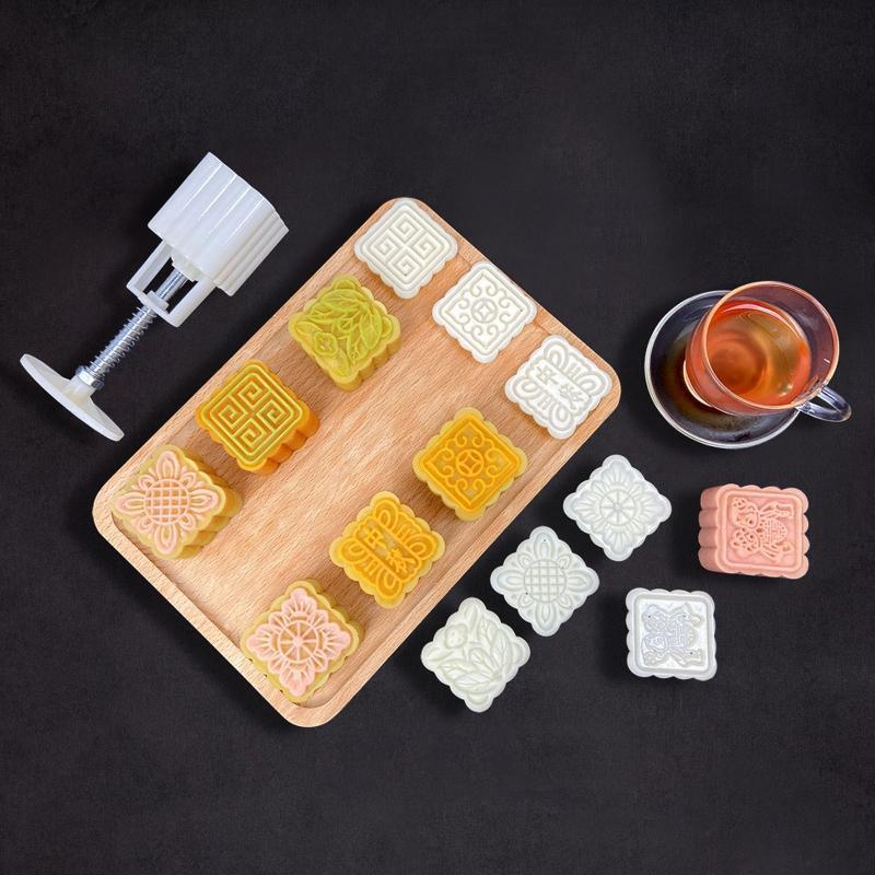 75g Mooncake Moulds DIY Hand Pressure Mooncake Decoration Tools Moon Cake Stamps
