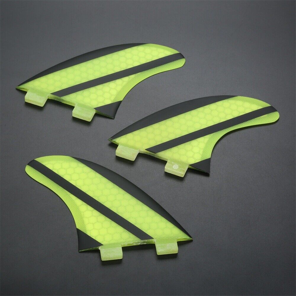 1Set Surfing Surfboard Fins Fin Fiberglass Tri Set For FCS K2.1 SUP Surfboards