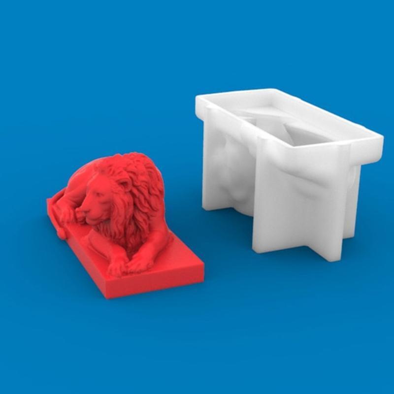 Lion Candle Silicone Mold Animal Statue Soy Wax Candle Mold Craft Making Supply