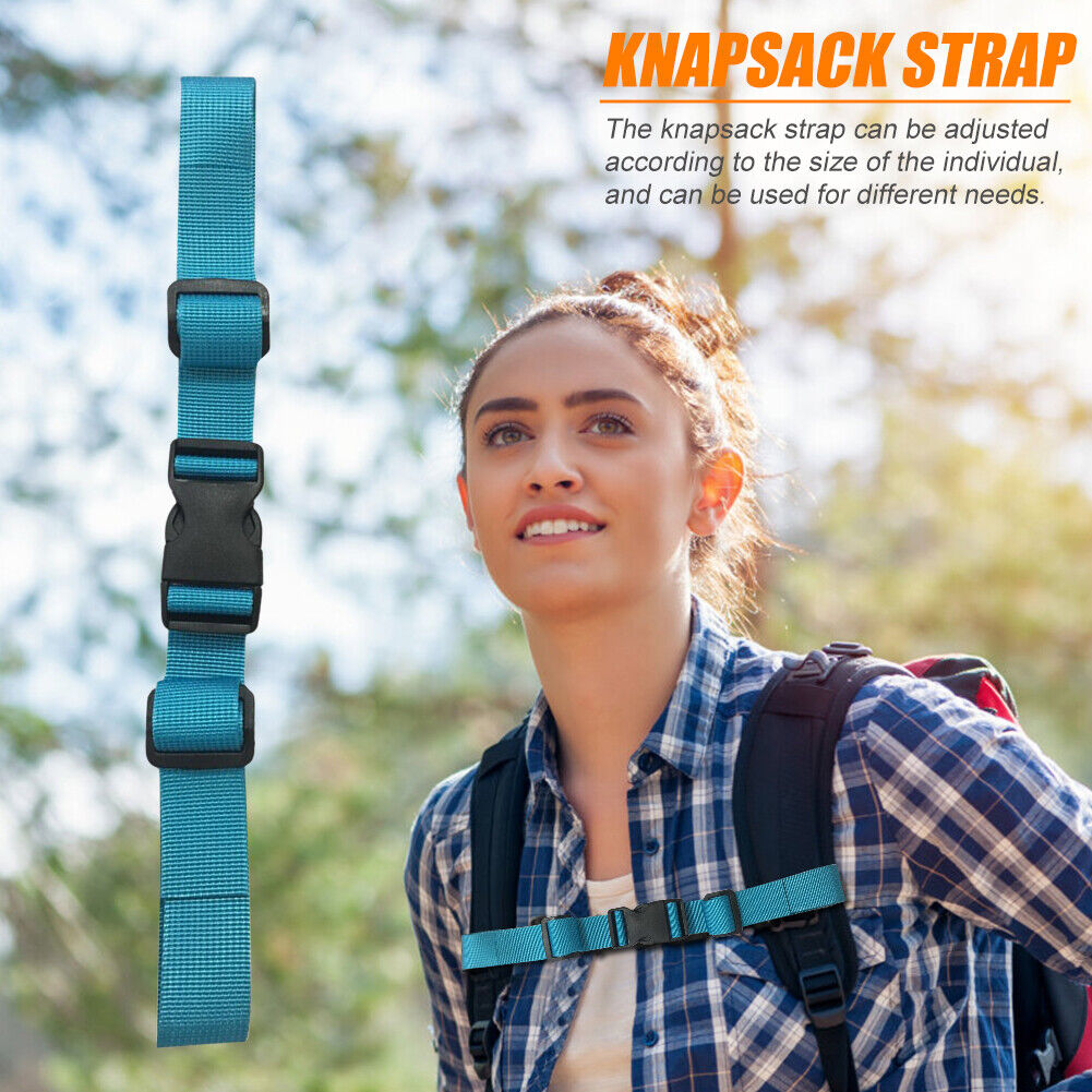 Backpack Shoulder Non-slip Fixed Strap Adjustable Bag Chest Belt (Blue)