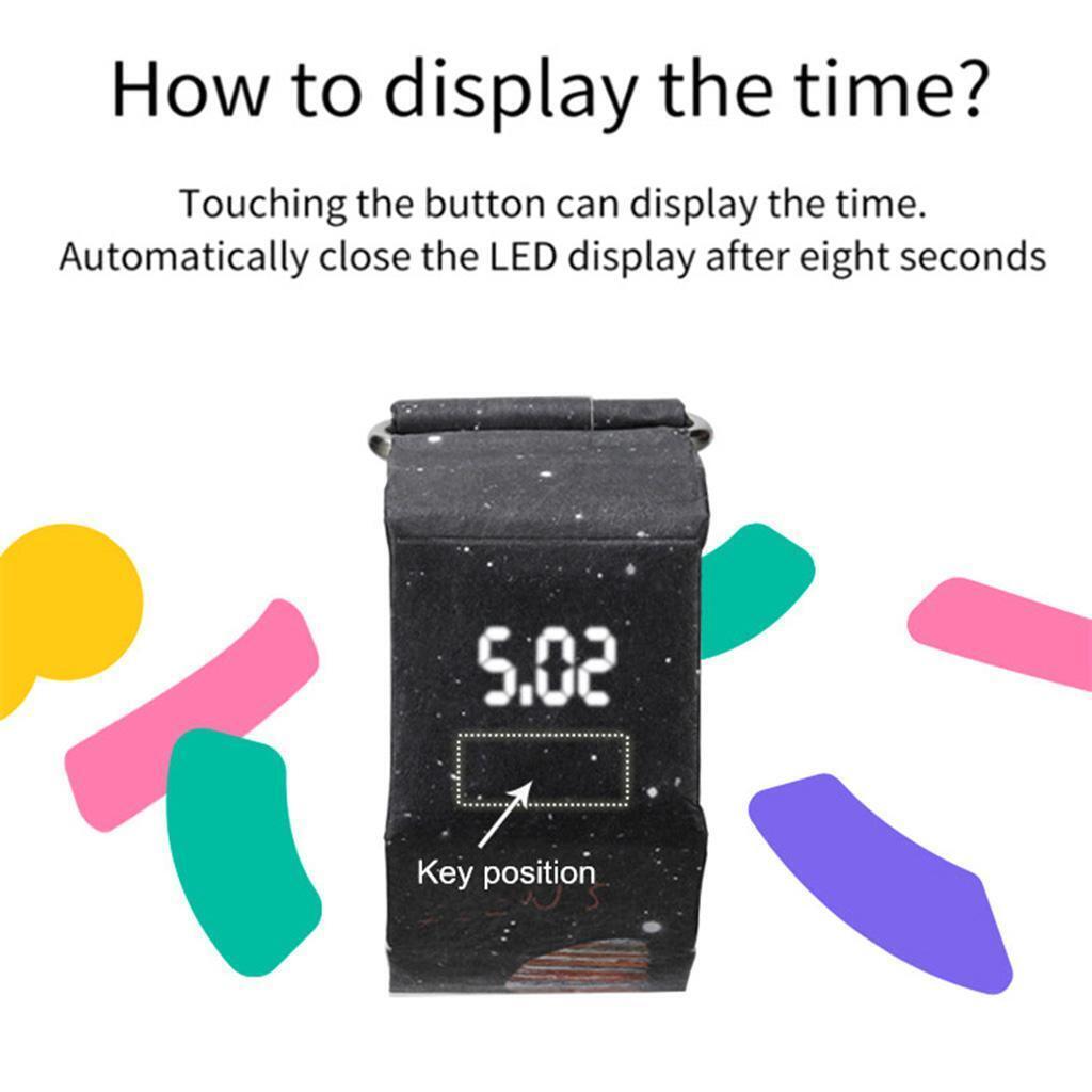 Women Ladies Men Kids Digital LED Waterproof Paper Sport Wrist Watches Gift