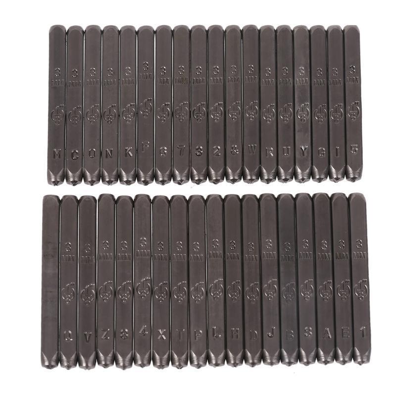 36pcs Metal Stamping Punch Number Letter Stamp Set with Jig Bar for Imprinting