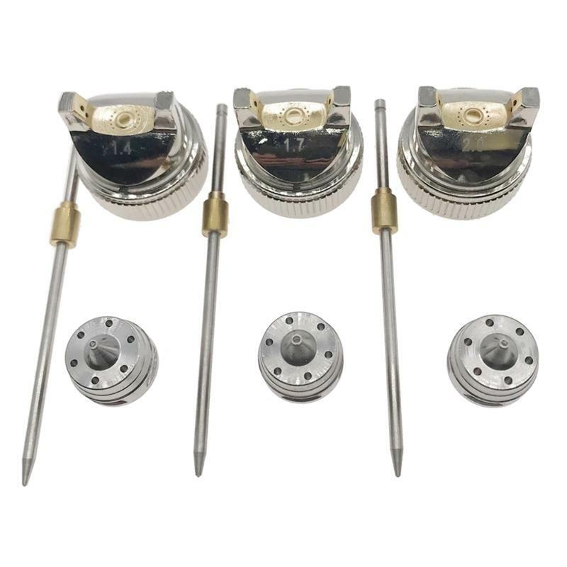 HVLP Gravity Feed Air Spray Gun Nozzle Replace Nozzle Kit 1.4 mm/1.7mm/2.0mm