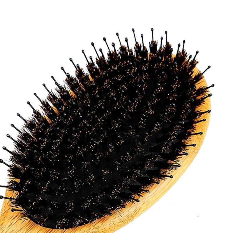 4Pcs/Set Bamboo Handle Boar Bristles Anti Static Hair Brush Massage Scalp Comb