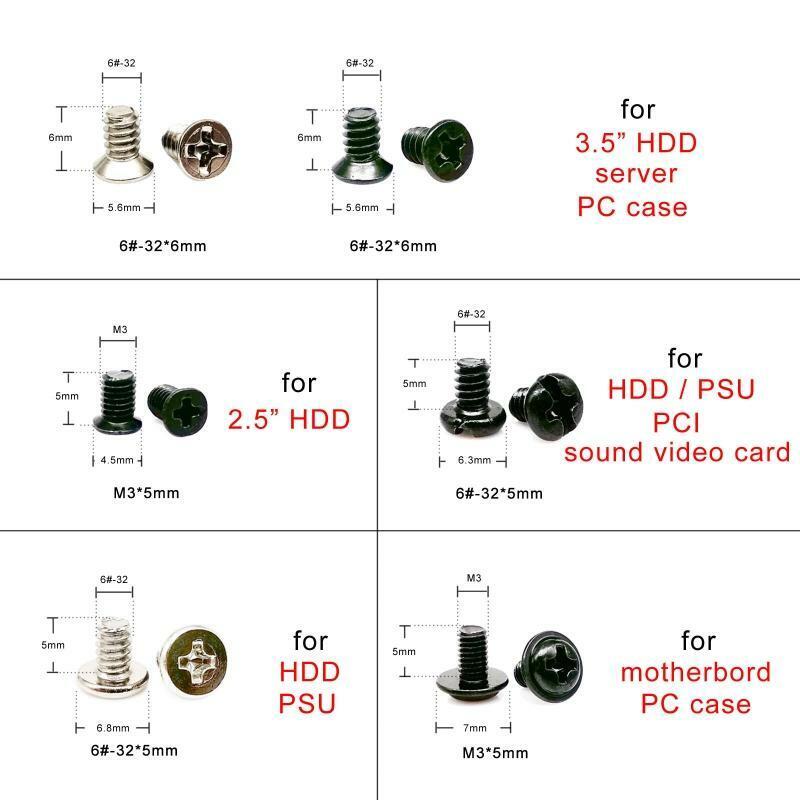 330pcs PC Chassis Screw Kit Hard Disk DIY Motherboard Computer Case Fan Screws