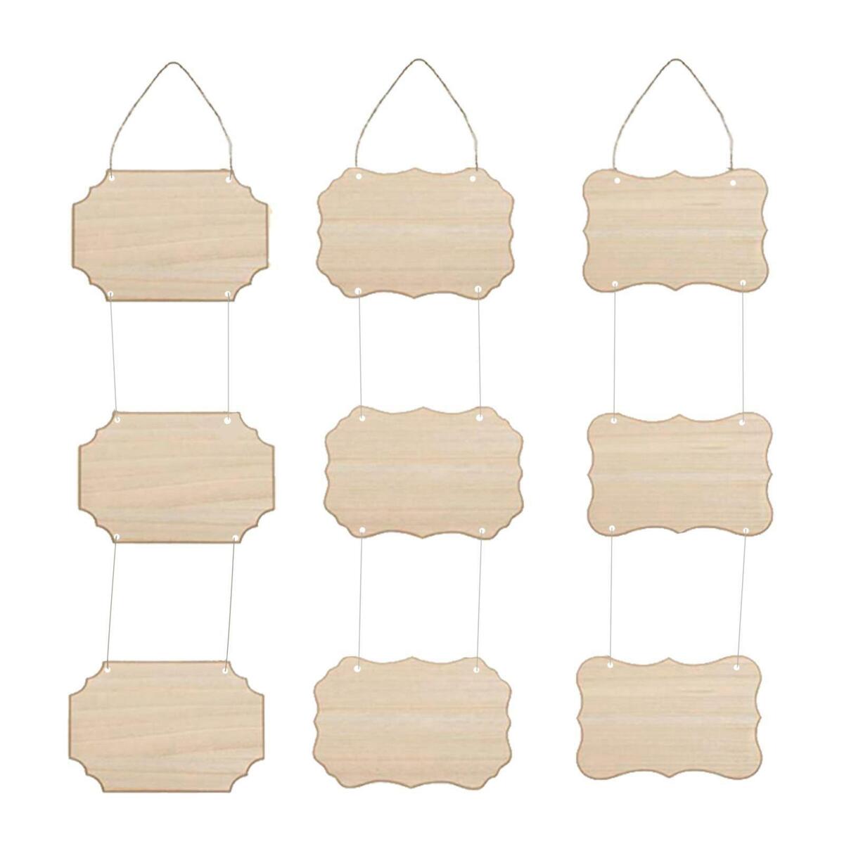 3pcs Rustic Wooden Log Disc Wooden Sign Plaque Wedding Christmas Hanging