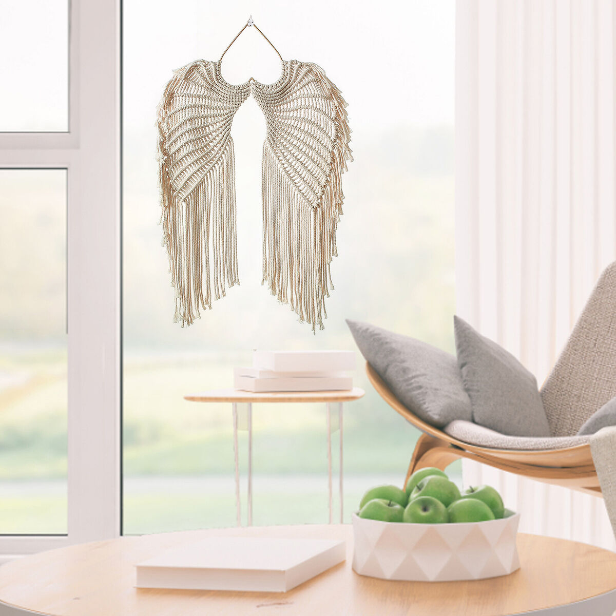 Angel Wings Shaped Cotton Pendant Eco-Friendly Material Wall Hanging Decor