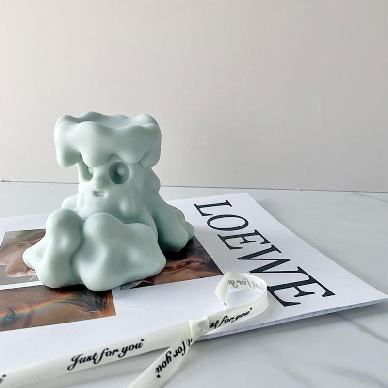 Silicone Candle Mold Cute Snow Monster Shape Soap Mold for DIY Aromatic Candle