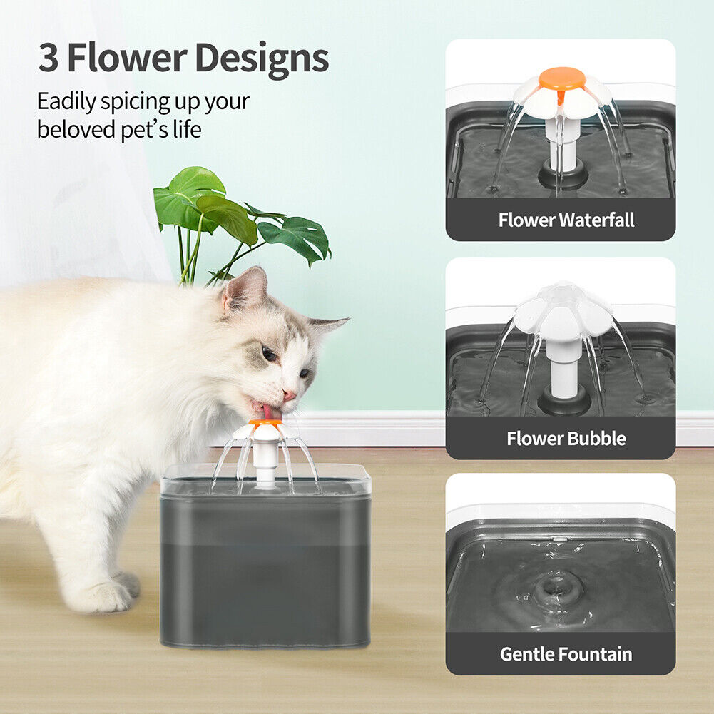 USB Automatic Pet Water Filter Dispenser Cat Water Fountain Feeder (Gray)