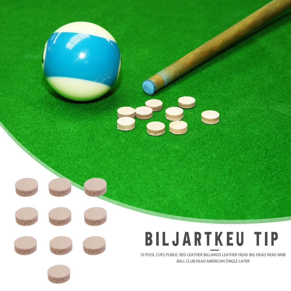 10pcs Billiards Pool Cue Tips Snooker Tips Billiard Accessories (12mm)