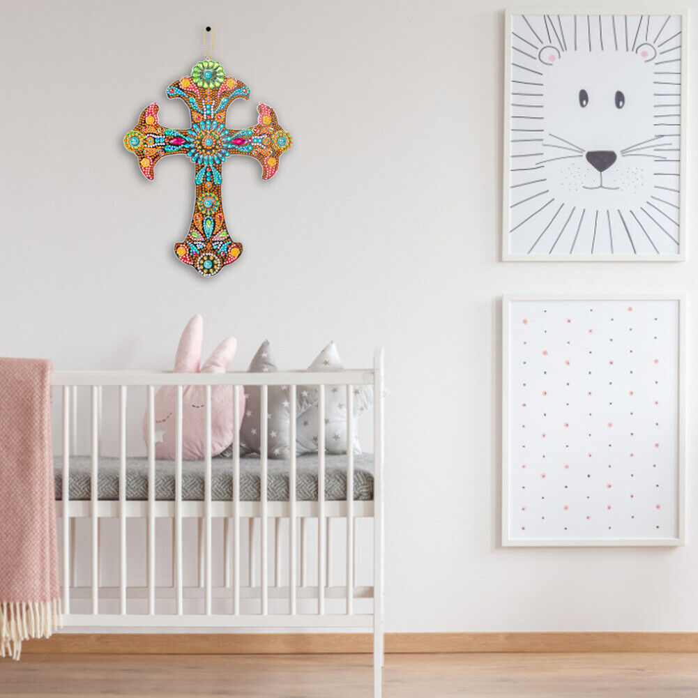 DIY Diamond Painting Cross Pendant Acrylic Hanging Wall Home Decor (ZT100)