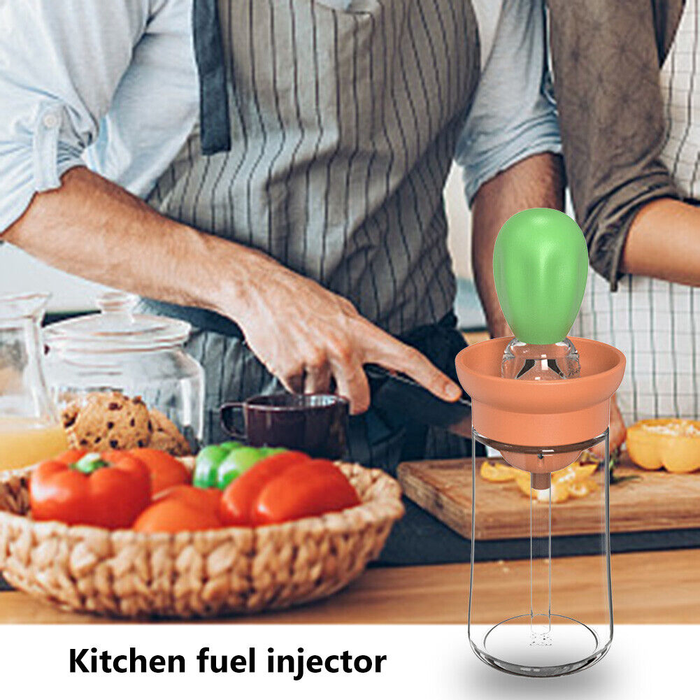 Silicone Oil Bottle BBQ Grill Brush Liquid Oil Pastry Baking Tools (Orange)