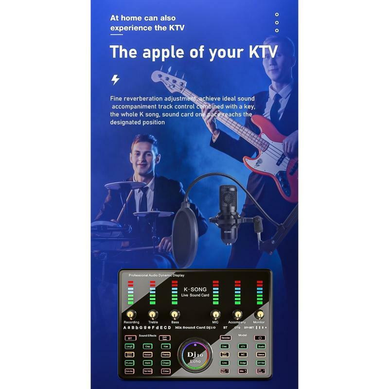 Bluetooth-compatible Connect Phone Audio Mixer Sound Card Multiple Sound Effect