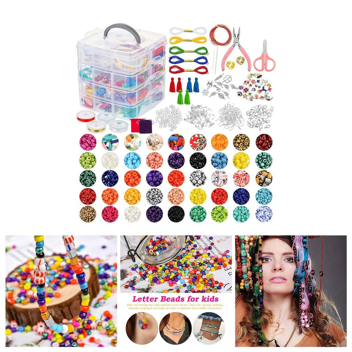 Jewelry Making Supplies Kit DIY Bracelets Beading for Earrings Making Tools