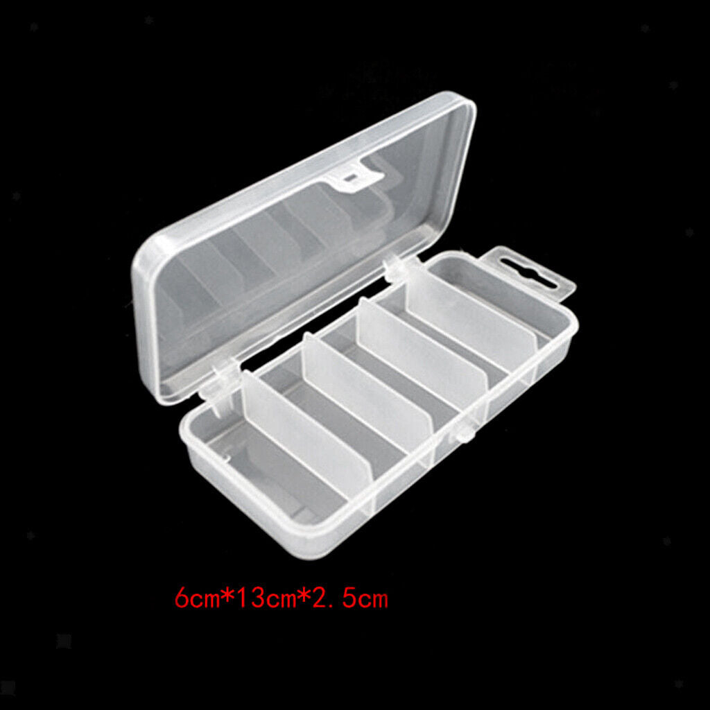 Plastic Fishing Tackle Box 5 Slot Bait Storage Case Fishing Tool