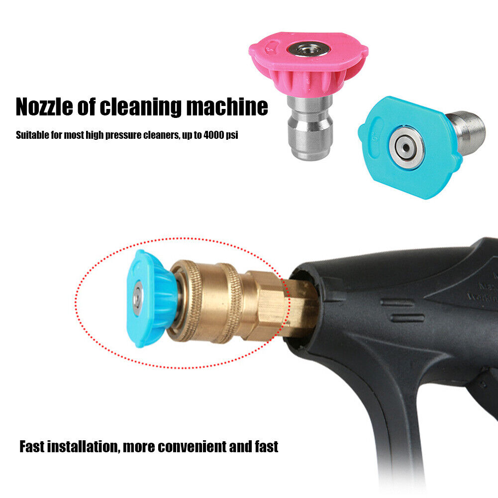 2pcs Second Story Pressure Washer Nozzle Tips 1/4 inch Quick Connect 4000PS