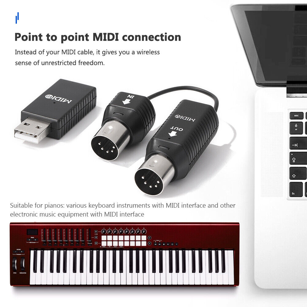 2.4G MIDI Wireless Guitar System Audio Receiver Transmitter for Electric