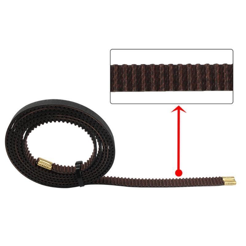 Durable 2GT X Y Axis Black Open Timing Rubber Belt 6mm Width with 4+4PCS Buckles