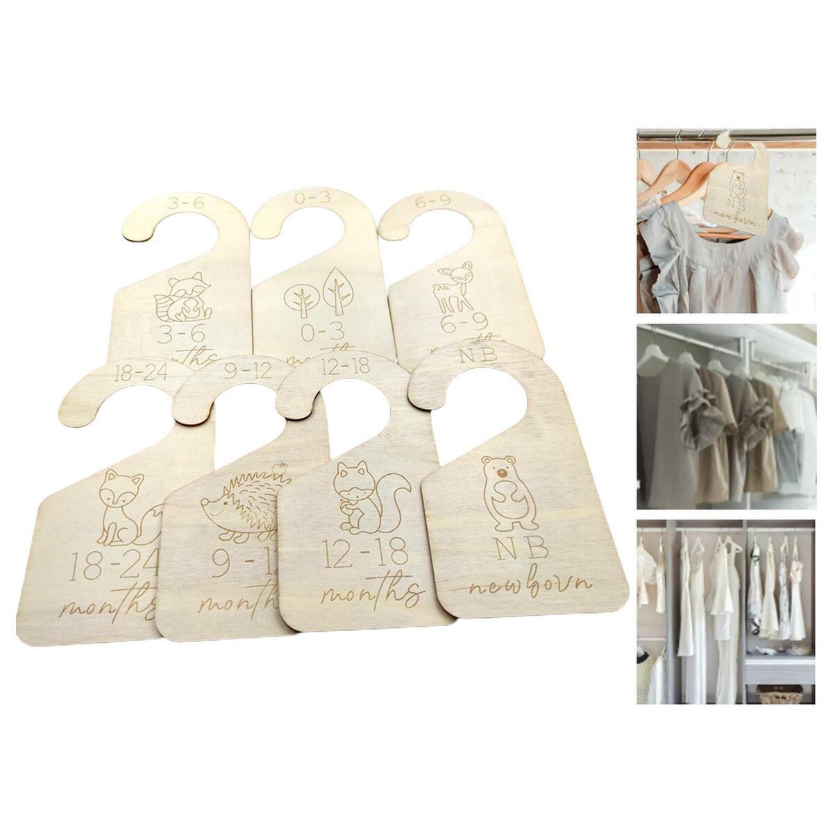 17pcs/set Wooden Newborn Baby Closet Dividers Wardrobe Nursery