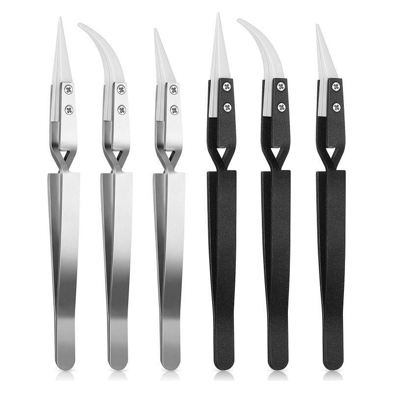 Precision Ceramic Reverse Tweezers Stainless Steel Tweezers Cross Lock Tweezers
