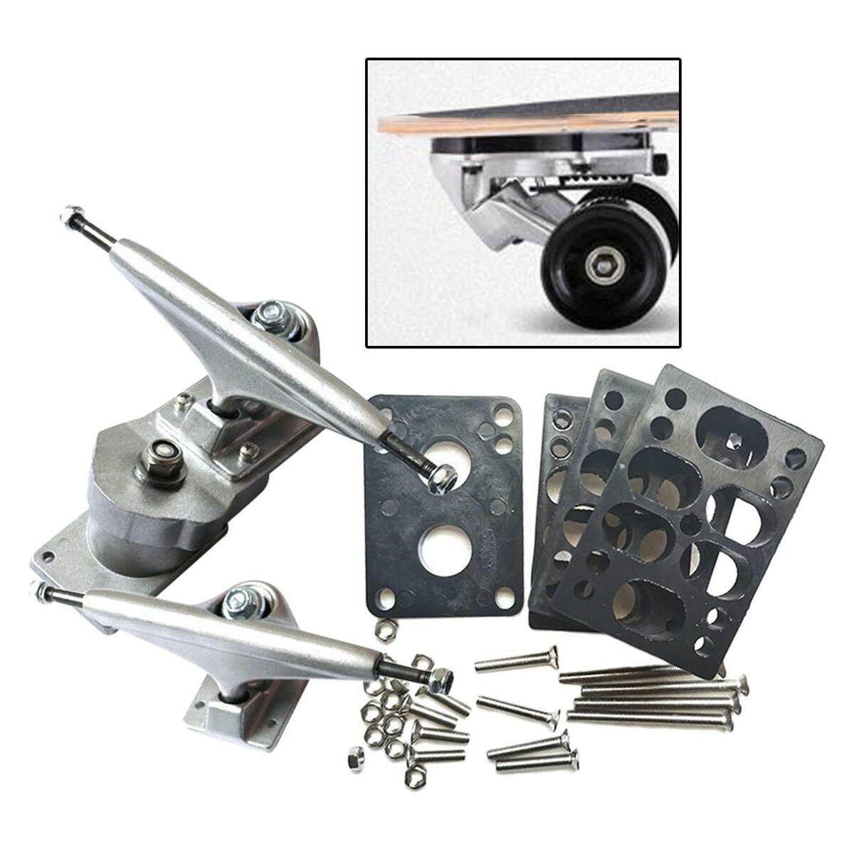 Skateboard Trucks 6.25inch  Skate Board Riser Pads Hardware Longboard