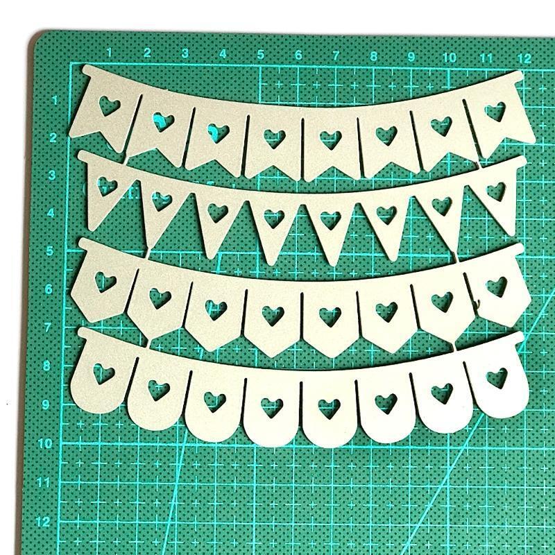 Love Heart Banner Metal Cutting Dies Photo Album Decoration Accessories DIY