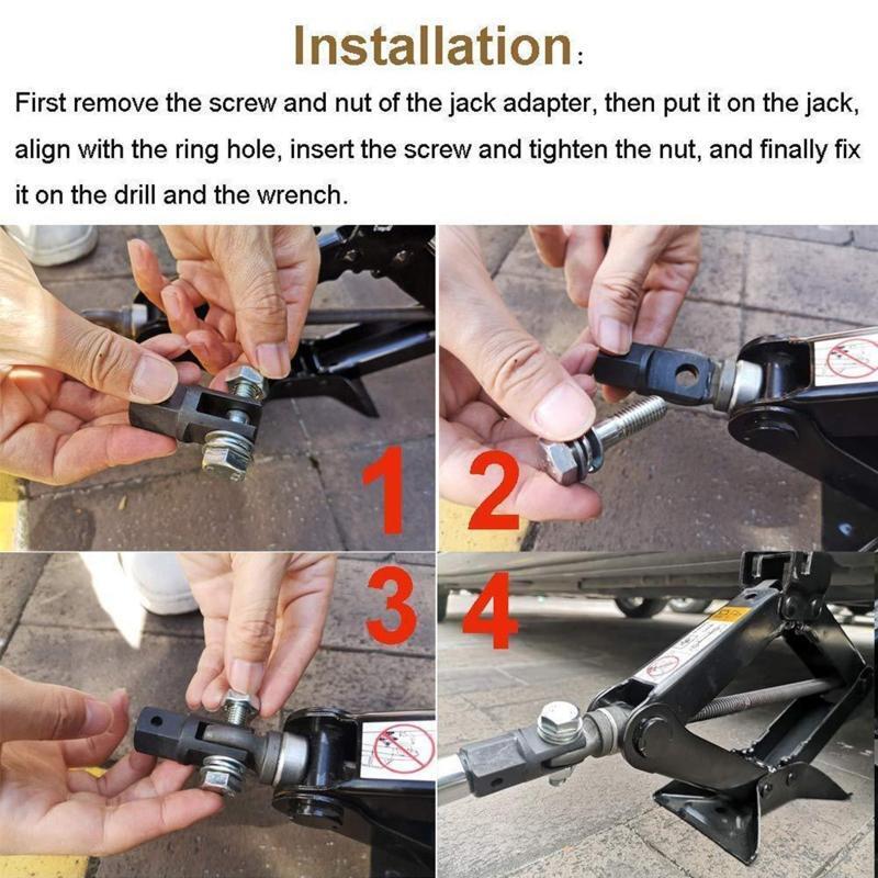 Scissor Jack Adaptor 1/2 in for Use with 1/2 Inch Drive or Impact Wrench Tools