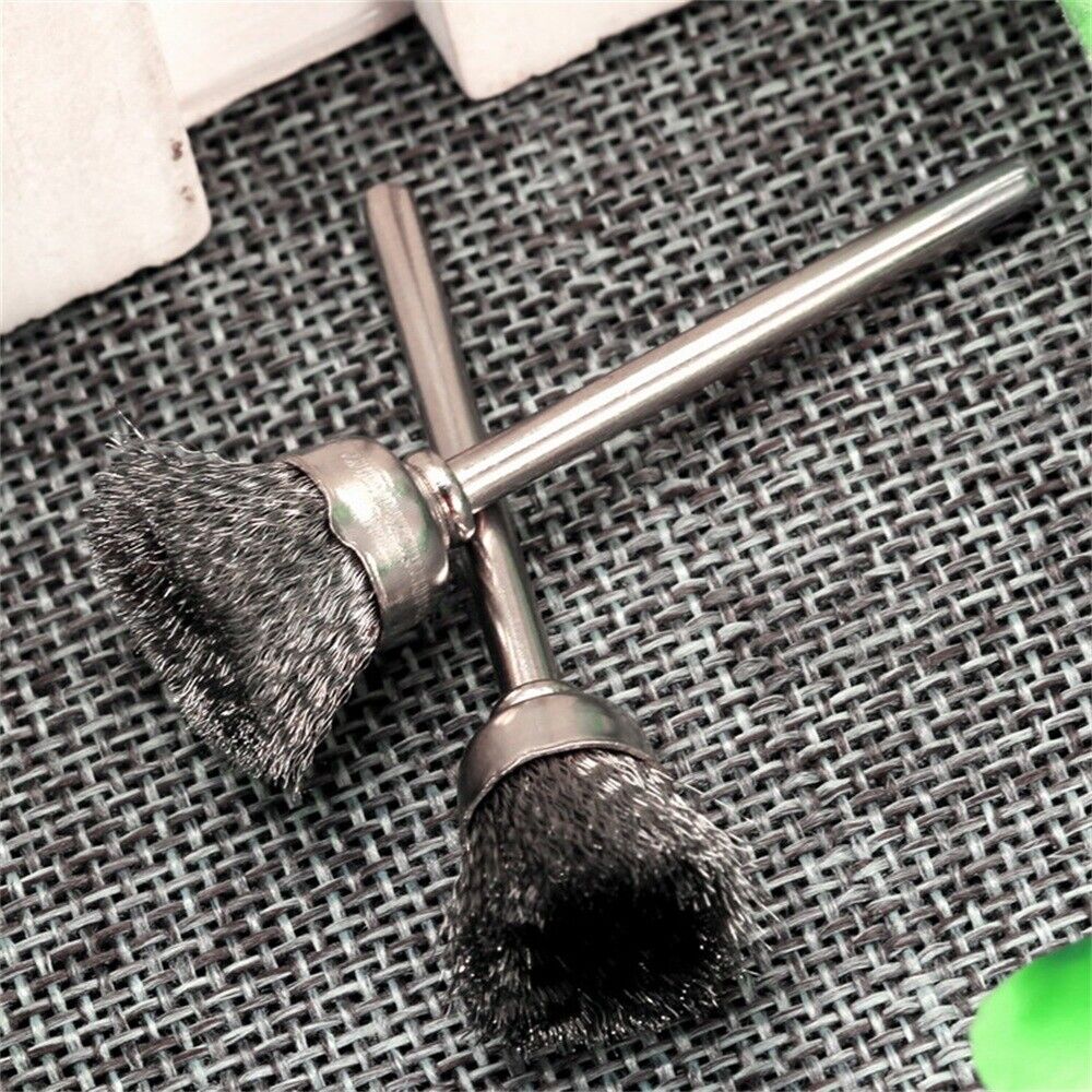 10pcs 15mm Stainless Steel Wire Cup Brush Cleaner Polishing Grinder Rotary Tool