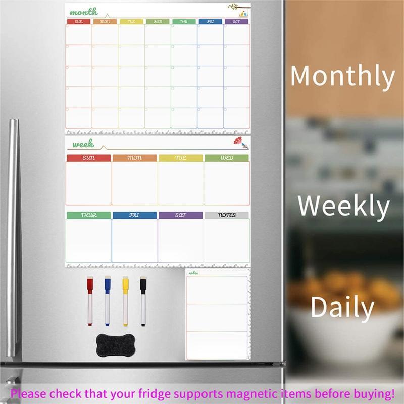 Magnetic Whiteboard Kit Daily Weekly Monthly Planner Notes Fridge Magnet Drawing