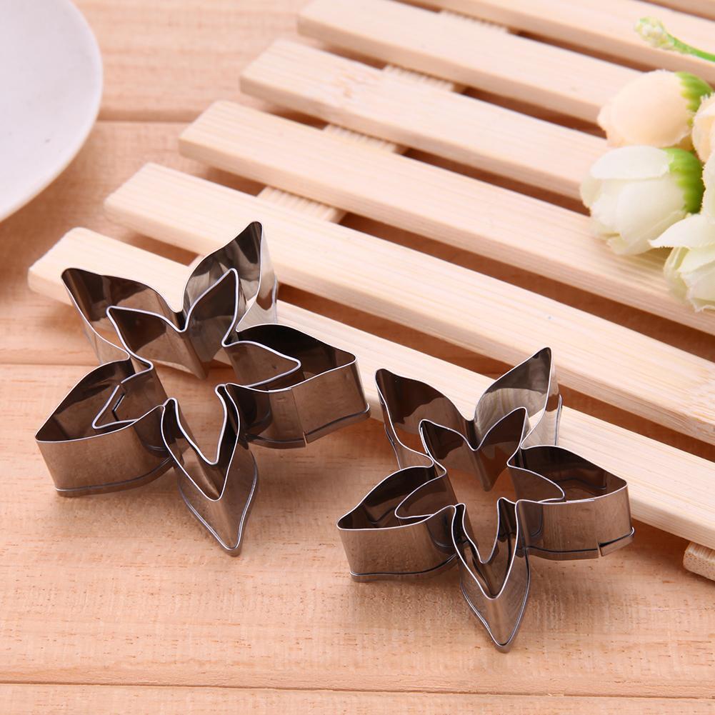 Roses Calyx Fondant Cake Decor Tools Stainless Steel Baking Mold (4pcs)