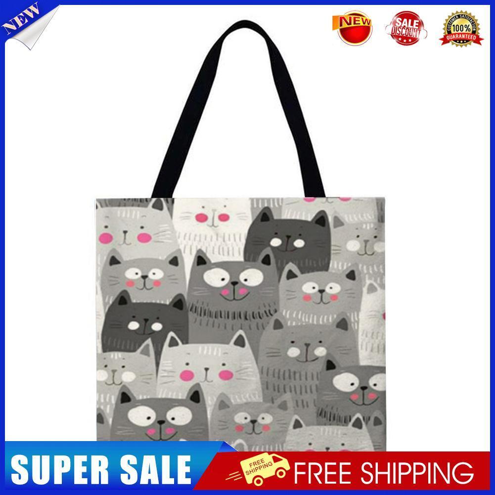 Cartoon cats Printed Shoulder Shopping Bag Casual Large Tote Handbag