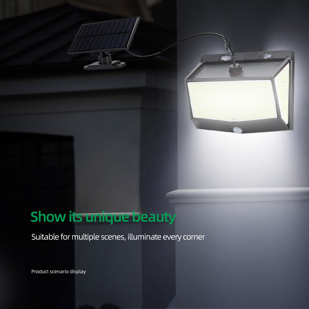 468LED Solar Lights Outdoor Motion Sensor 3 Modes Garden Street Wall Lamps