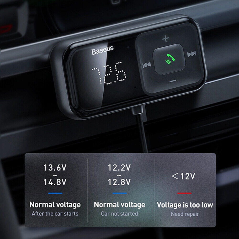 Baseus T Typed S-16 FM Transmitter Bluetooth-compatible Handsfree Car Kit M