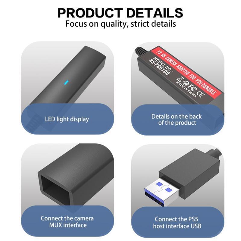 Portable USB 3.0 VR To forPS5 Cable Adapter Male to Female VR Connector Mini
