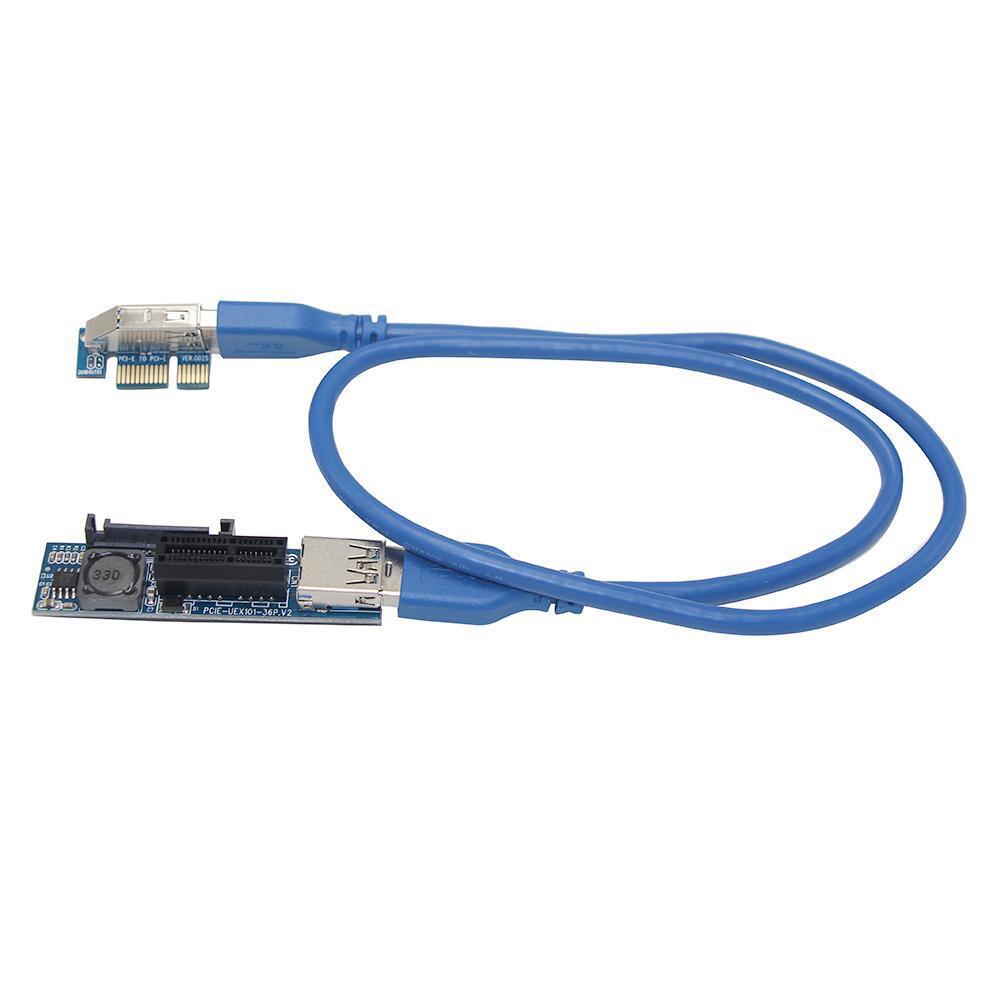 SSU PCI-E x1 to x1 Extension Riser Card Adapter with USB3.0 Cable (0.6m)