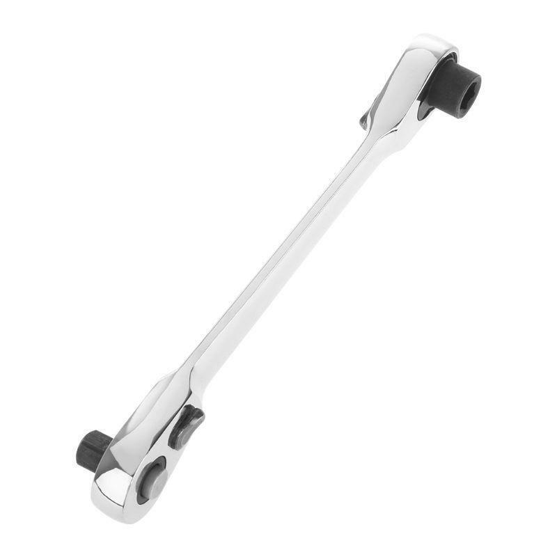 1/4" Dual Head Square Ratchet Socket Wrench Hex Bit Driver Screwdriver 72-Tooth