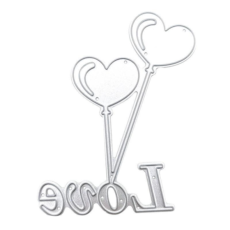 Delicate Love Balloon Metal Cutting Die Valentine Day Die Embossing Script Die
