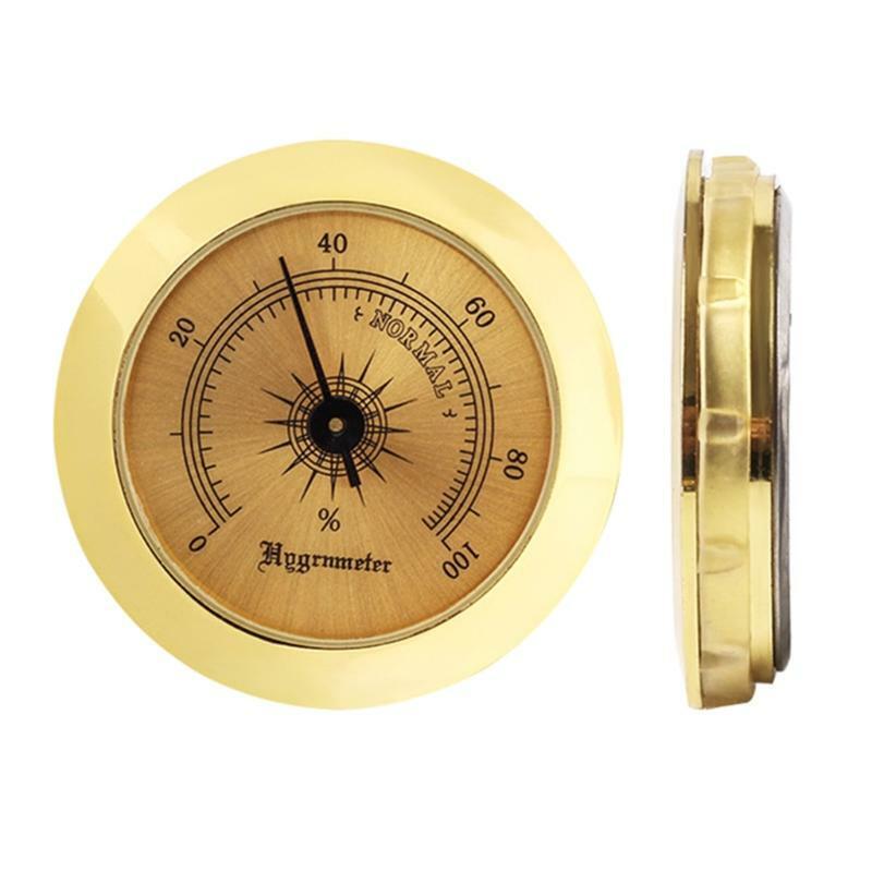 50mm Mini Household Guitar Case Cigar Hygrometer High Precision Tobacco Humidor