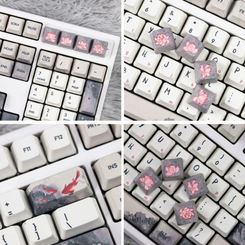 5 Sides Dye-Sublimation OEM PBT Keycaps Lucky Koi Nobori Carp Keyboard Keycaps