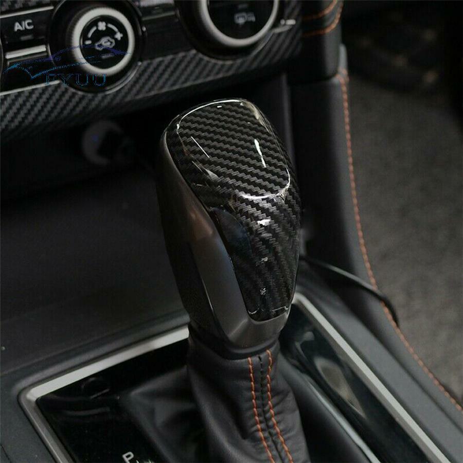 1x For 2018-2021 Subaru Crosstrek XV Carbon Fiber Gear Shift Lever Knob Cover