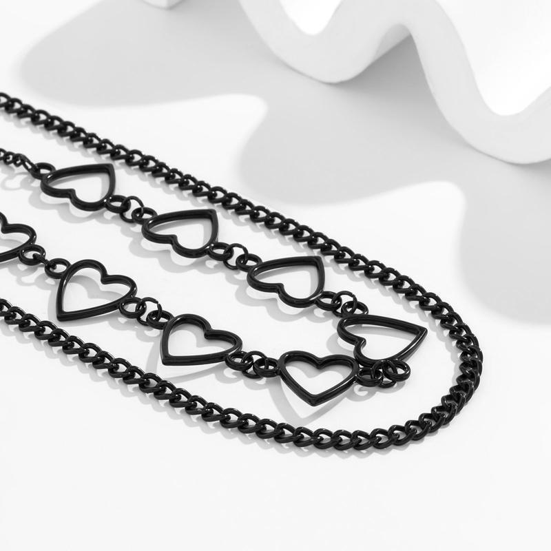 Heart Necklace Choker Goth Choker Chain Necklace Punk Clavicle Chain