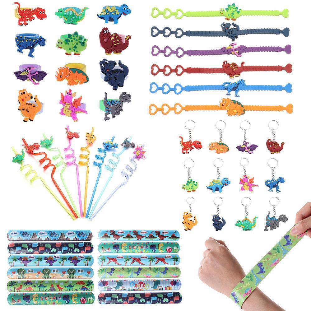 DinosaurDecorations Dinosaur Rings Straws Dinosaur Party Favors Bracelets