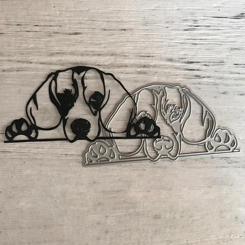 Sleeping Dog Metal Cutting Dies Stencil Scrapbooking DIY Album Stamp Paper Card