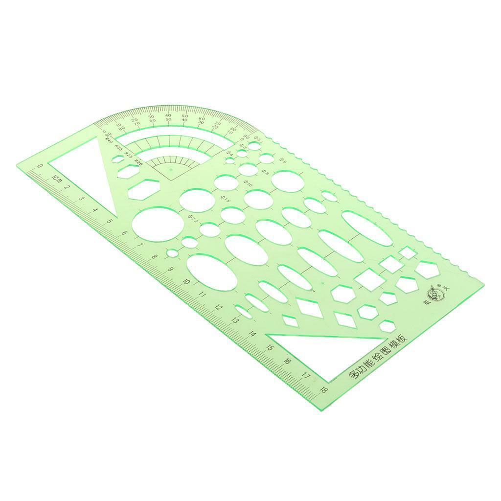 Plastic Drafting Drawing Tools Ruler Geometric Template School Stationery