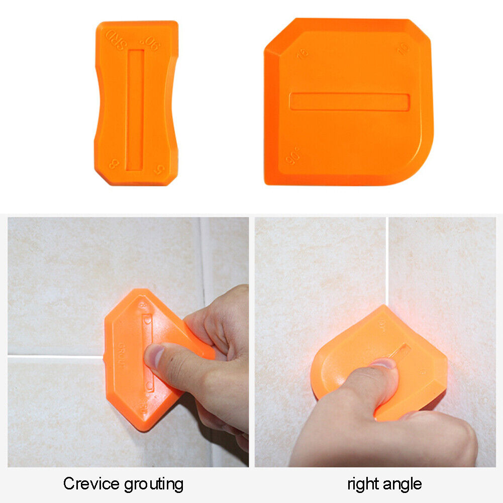 4pcs Smoothing Spatula Sealant Remover Caulking Scraper Grout Kit (Orange)
