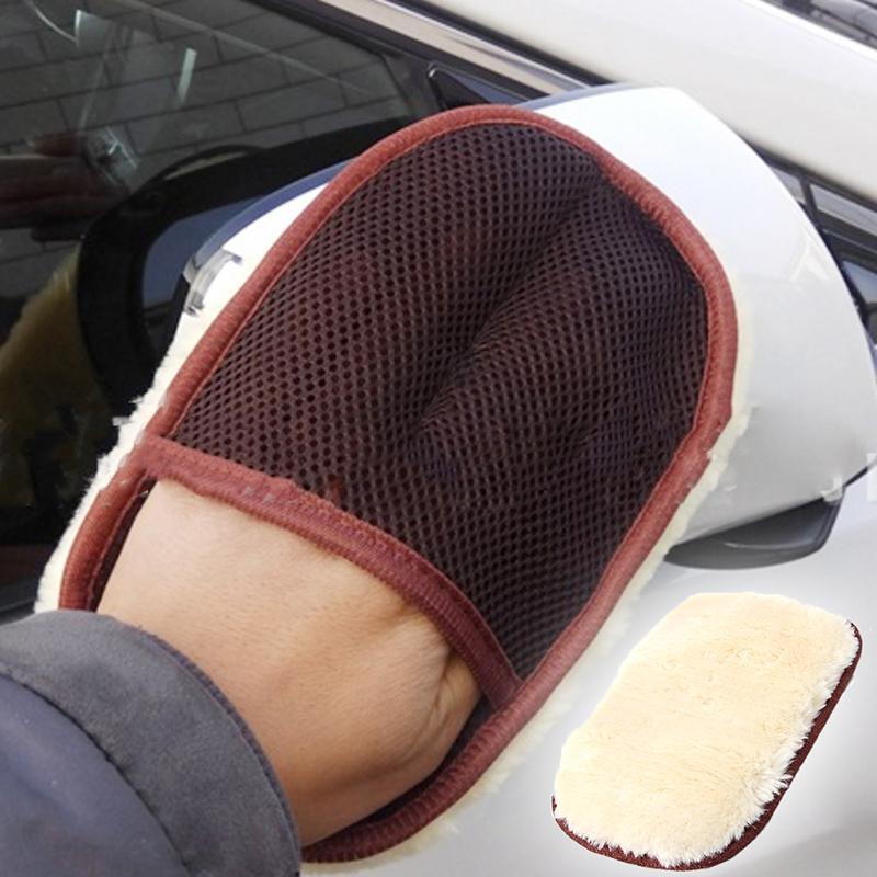 Faux Wool Soft Car Wash Glove Cleaning Brush Auto Moto Glass Washer Brushes Tool