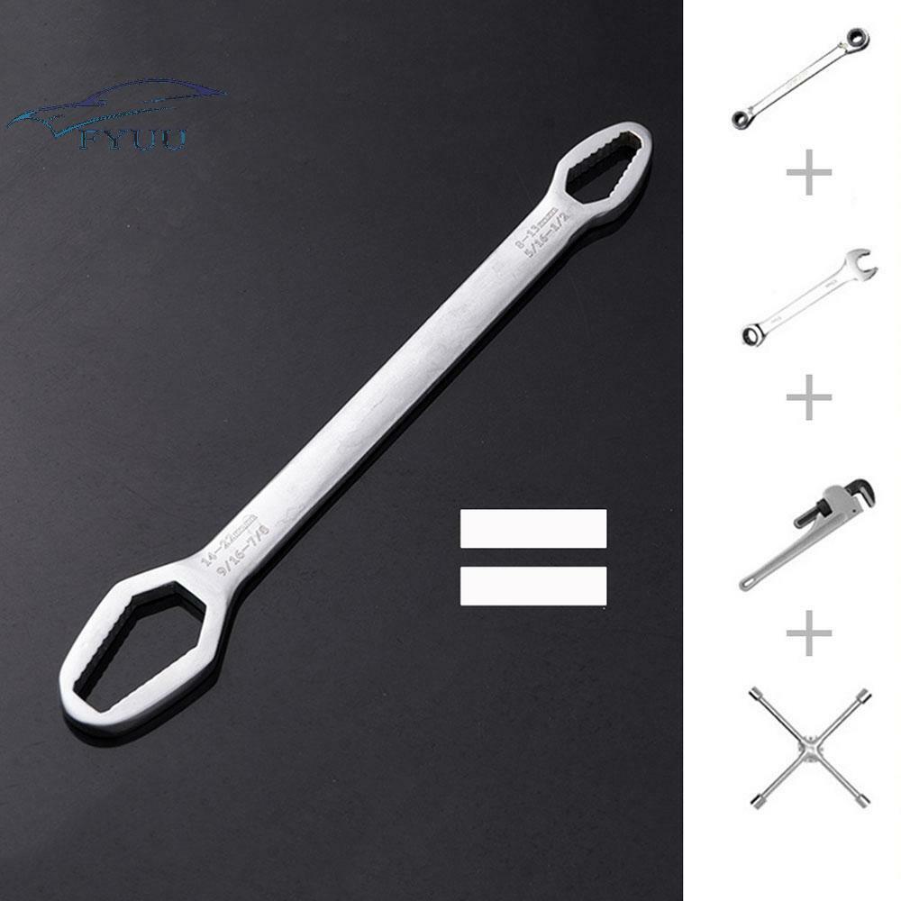 Multi-purpose 8-22mm Double-Head Self-Tightening Adjustable Torx / Rachet Wrench